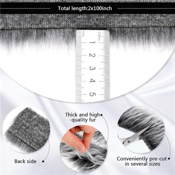 Faux Fur Fabric Christmas Fluffy Fuzzy Craft Fake Fur Cuts Shaggy Synthetic - Picture 2 of 7